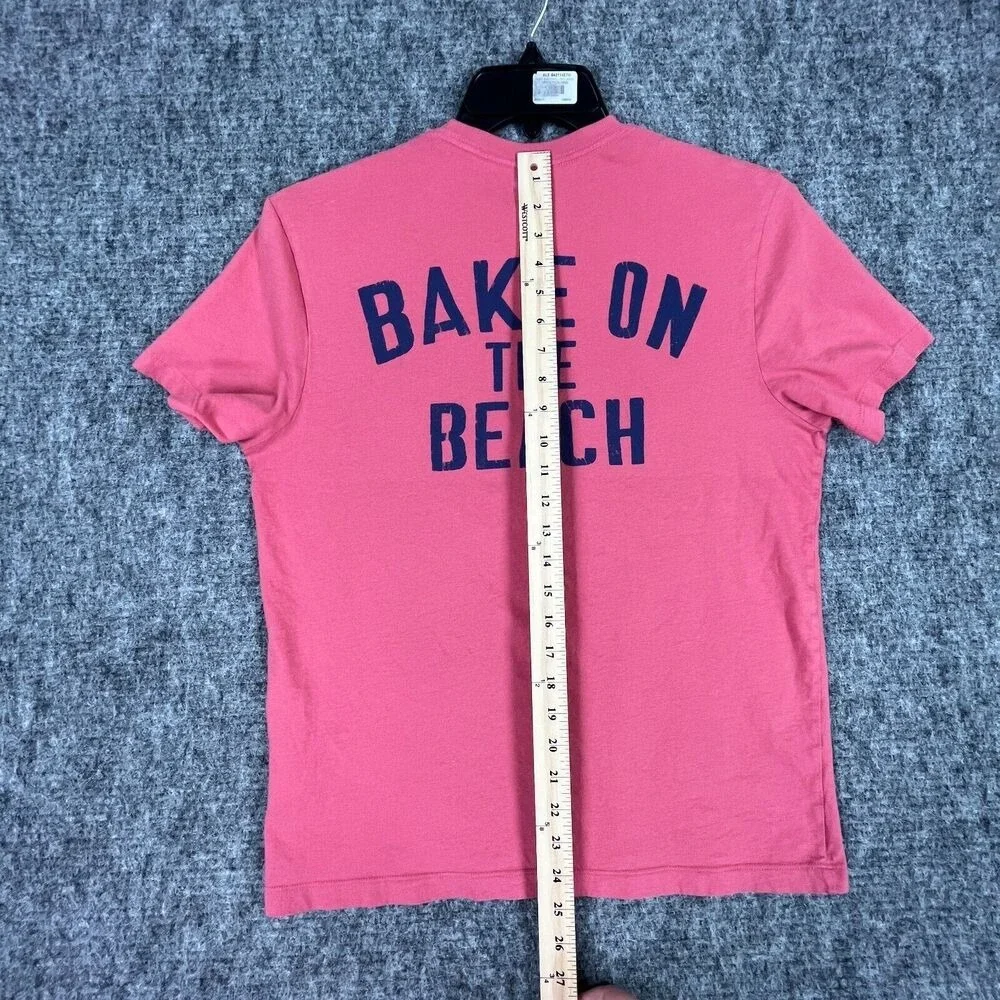 J‎ Crew Shirt Mens Medium Red Lobster Bake Beach Tee Cotton Short Sleeve